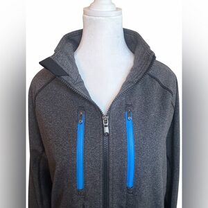 Lululemon Shift‎ Jacket Heather Gray Size Large Blue Zippers